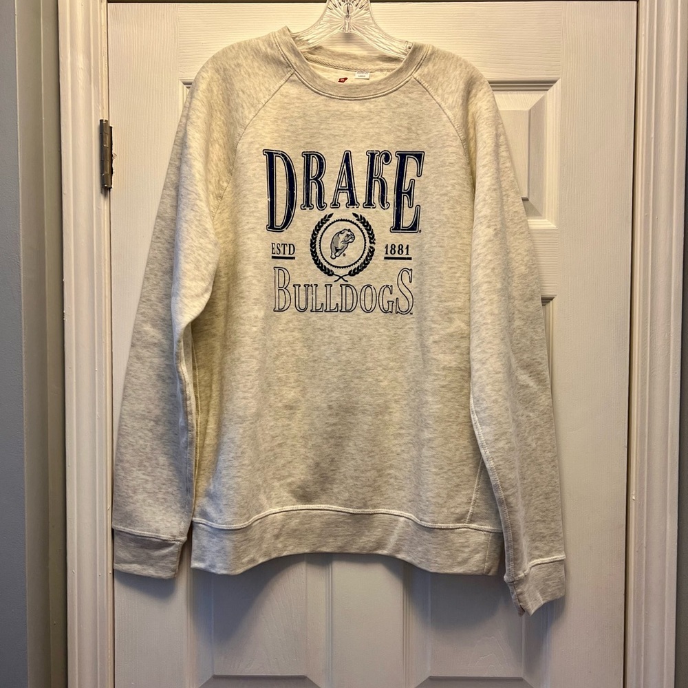 Drake Gray Crewneck Sweatshirt with Blue Logo